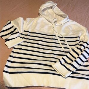 Free Assembly Striped White and Navy sweater